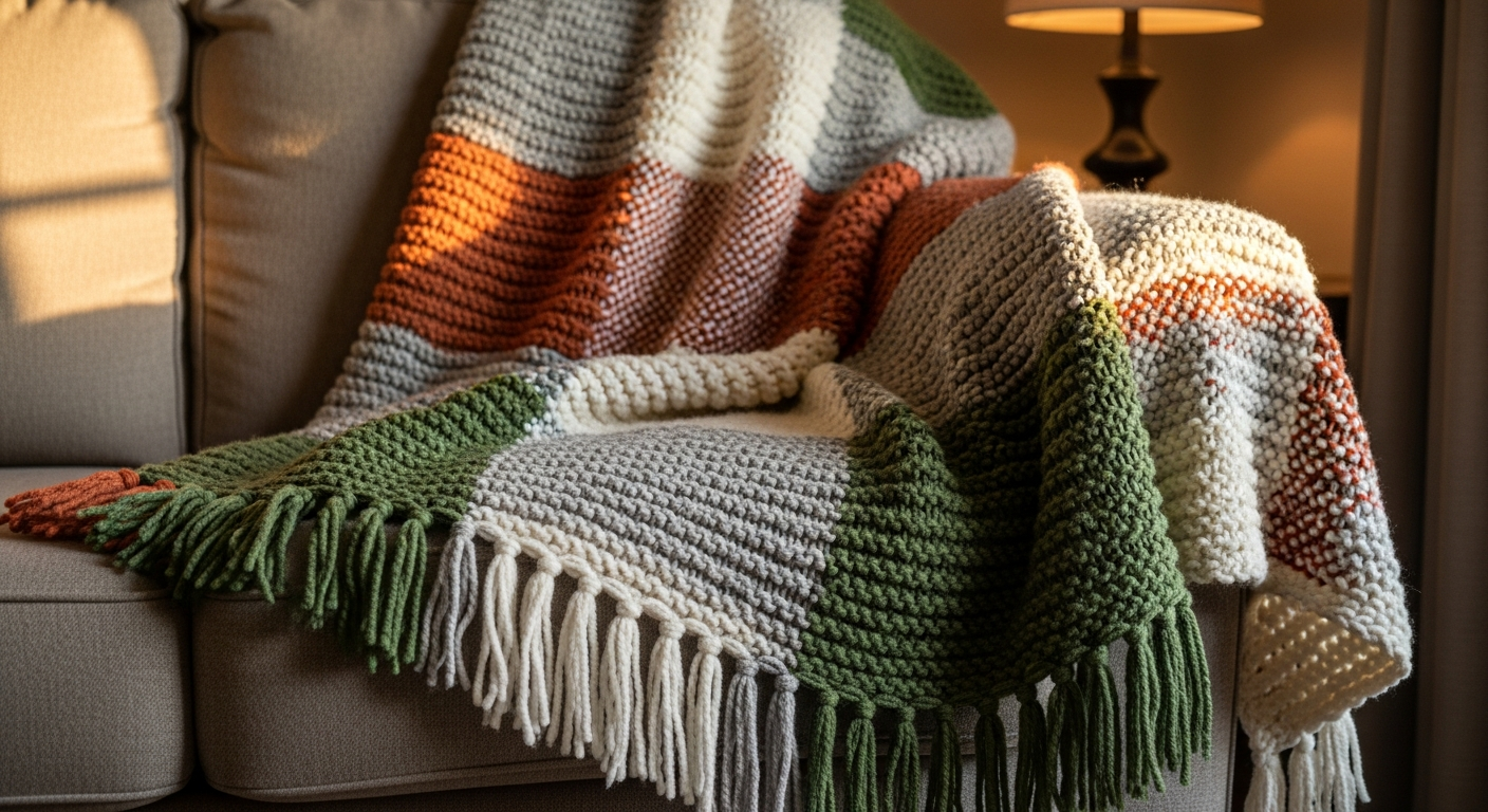 Вязаный плед