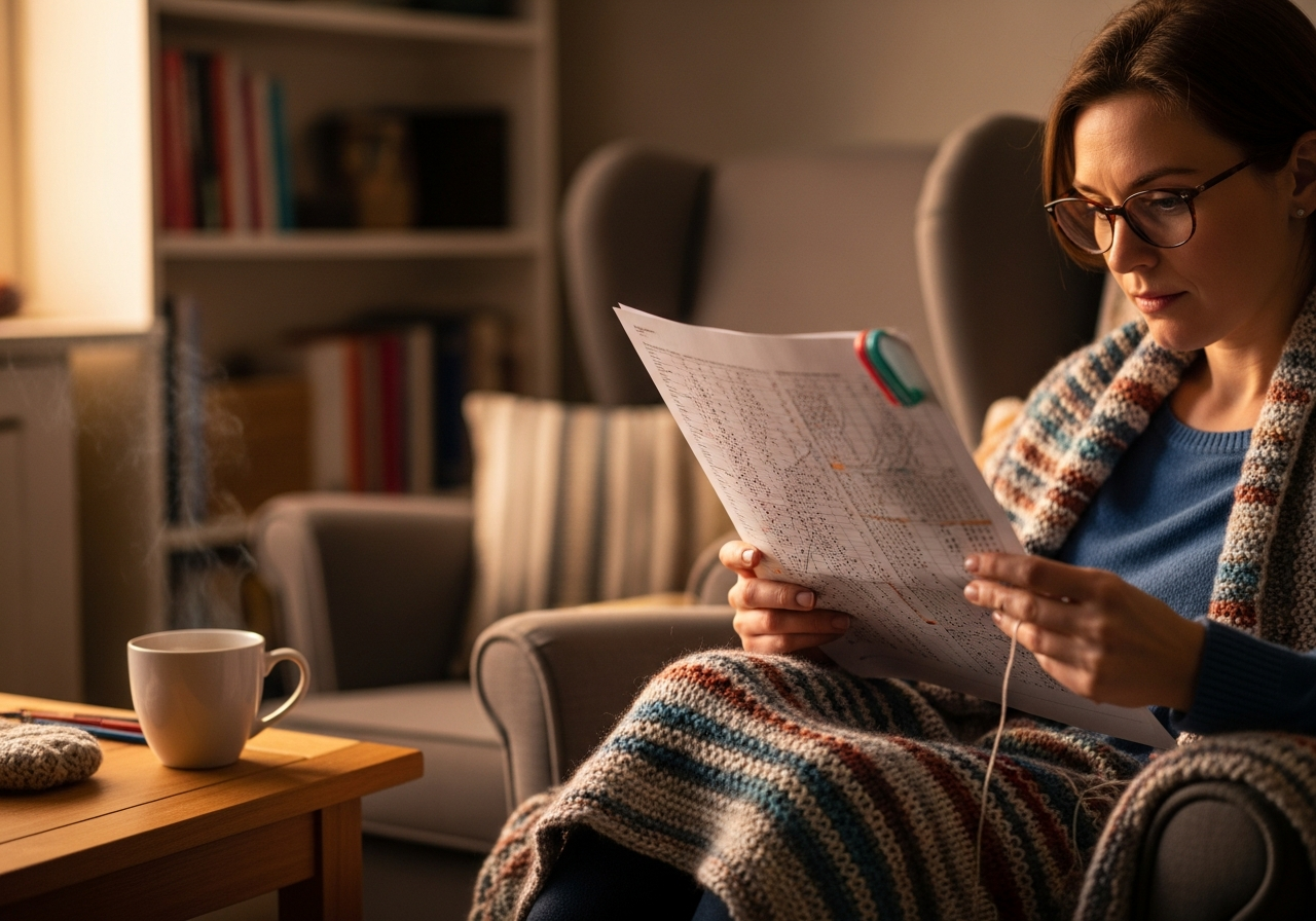 Чтение схем вязания